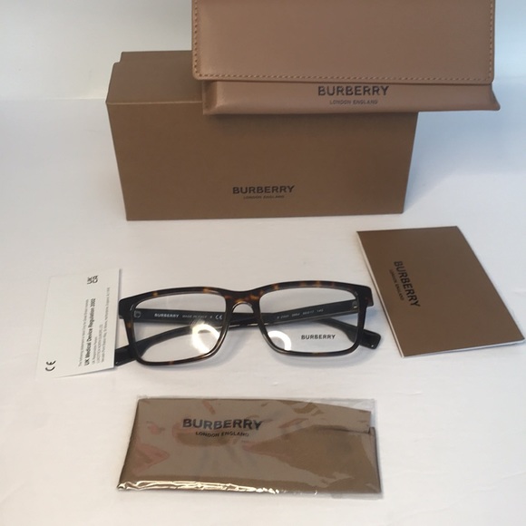 New Auth - BURBERRY Demo Rectangular Men's Eyeglasses BE2320 3864 55 - Picture 11 of 15